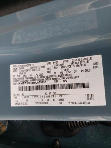Photo 10 from auction – 2021 FORD BRONCO BAS with VIN 1FMEE5DH4MLA79757