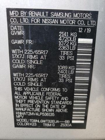 Photo 10 from auction – 2020 NISSAN ROGUE S with VIN KNMAT2MV4LP536135