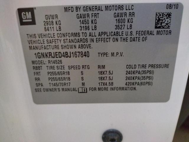 Photo 10 from auction – 2011 CHEVROLET TRAVERSE L with VIN 1GNKRJED4BJ167840