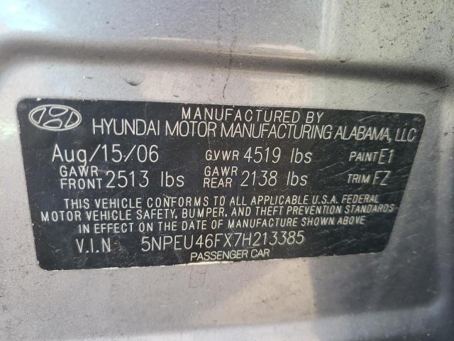 Photo 10 from auction – 2007 HYUNDAI SONATA SE with VIN 5NPEU46FX7H213385