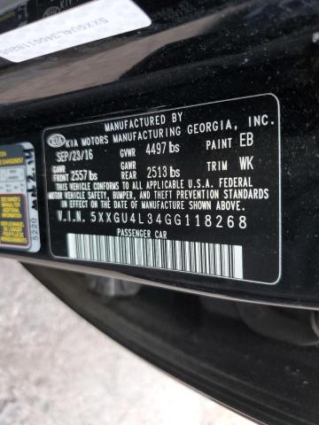 Photo 10 from auction – 2016 KIA OPTIMA EX with VIN 5XXGU4L34GG118268