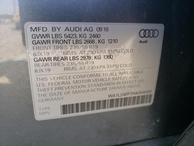 Photo 10 from auction – 2017 AUDI Q5 PREMIUM with VIN WA1L2AFP7HA054008