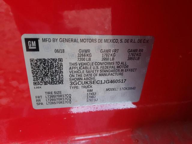 Photo 10 from auction – 2018 CHEVROLET SILVERADO with VIN 3GCUKSEC1JG460517