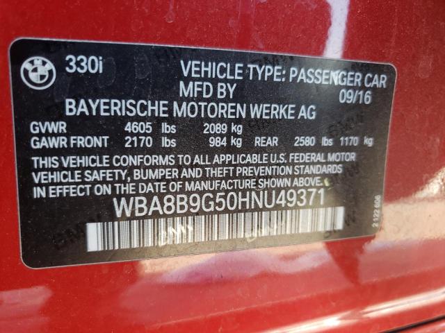Photo 10 from auction – 2017 BMW 330 I with VIN WBA8B9G50HNU49371