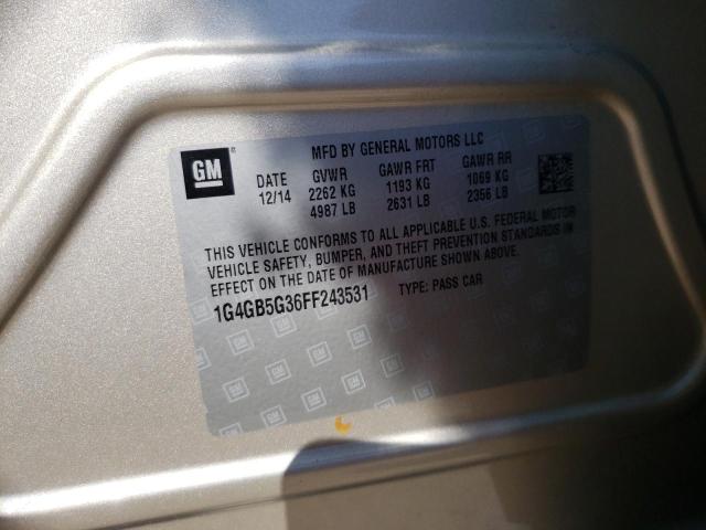 Photo 10 from auction – 2015 BUICK LACROSSE with VIN 1G4GB5G36FF243531