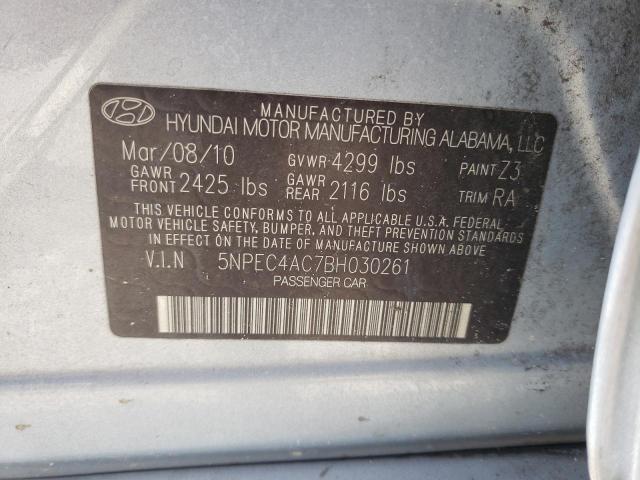 Photo 10 from auction – 2011 HYUNDAI SONATA SE with VIN 5NPEC4AC7BH030261