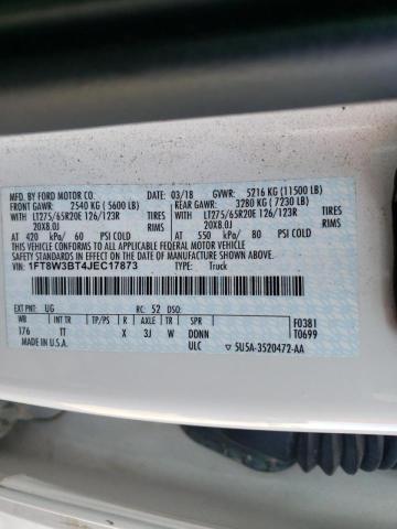 Photo 10 from auction – 2018 FORD F350 SUPER with VIN 1FT8W3BT4JEC17873