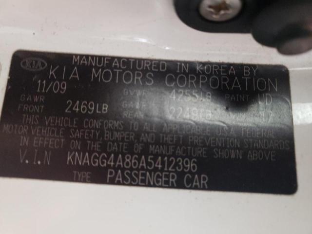Photo 10 from auction – 2010 KIA OPTIMA LX with VIN KNAGG4A86A5412396