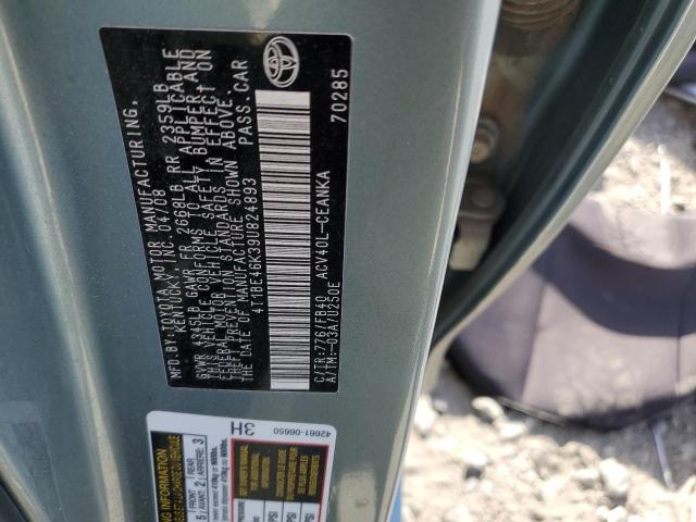 Photo 10 from auction – 2009 TOYOTA CAMRY BASE with VIN 4T1BE46K39U824893