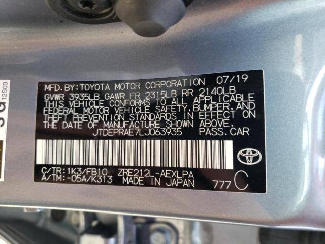 Photo 10 from auction – 2020 TOYOTA COROLLA LE with VIN JTDEPRAE7LJ063935