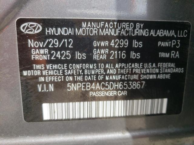 Photo 10 from auction – 2013 HYUNDAI SONATA GLS with VIN 5NPEB4AC5DH653867