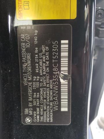 Photo 10 from auction – 2008 BMW 550 I with VIN WBANW53548CT52305