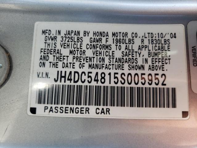 Photo 10 from auction – 2005 ACURA RSX with VIN JH4DC54815S005952