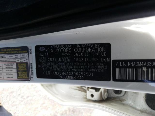 Photo 10 from auction – 2013 KIA RIO LX with VIN KNADM4A33D6257501
