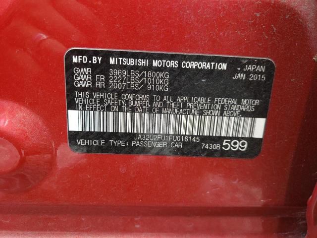 Photo 10 from auction – 2015 MITSUBISHI LANCER ES with VIN JA32U2FU1FU016145