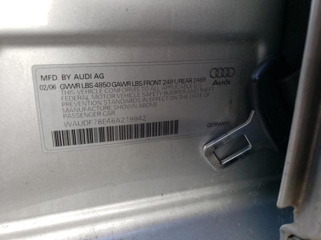 Photo 10 from auction – 2006 AUDI A4 2.0T QU with VIN WAUDF78E46A219942