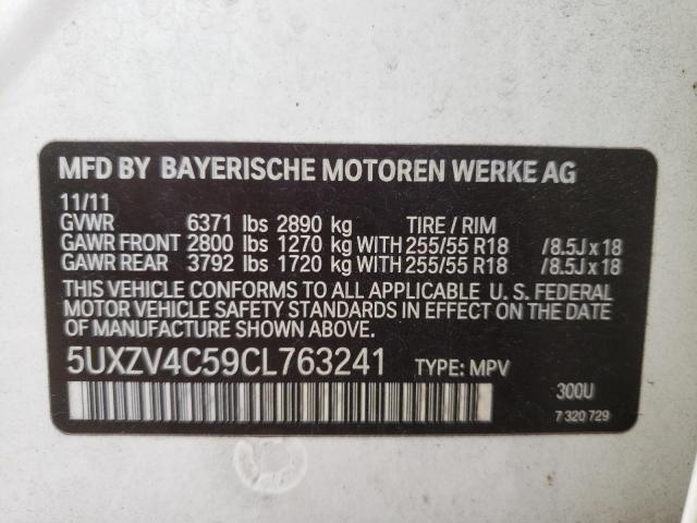 Photo 10 from auction – 2012 BMW X5 XDRIVE3 with VIN 5UXZV4C59CL763241