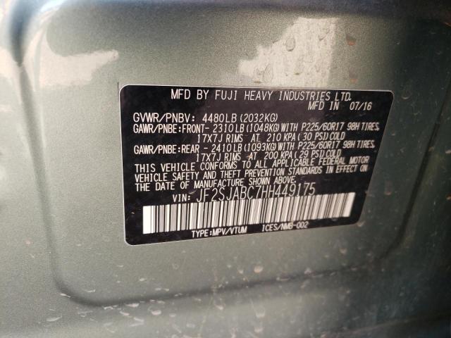 Photo 10 from auction – 2017 SUBARU FORESTER 2 with VIN JF2SJABC7HH449175