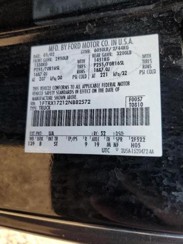 Photo 10 from auction – 2002 FORD F150 with VIN 1FTRX17212NB82572