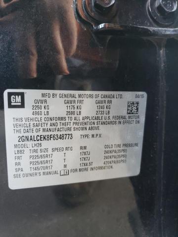 Photo 10 from auction – 2015 CHEVROLET EQUINOX LT with VIN 2GNALCEK8F6348773