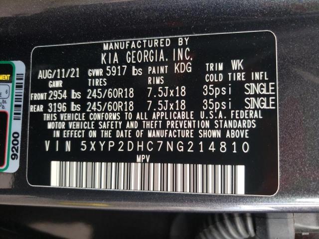 Photo 10 from auction – 2022 KIA TELLURIDE with VIN 5XYP2DHC7NG214810