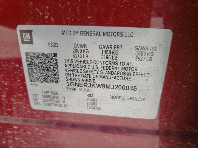 Photo 10 from auction – 2021 CHEVROLET TRAVERSE R with VIN 1GNERJKW9MJ200045