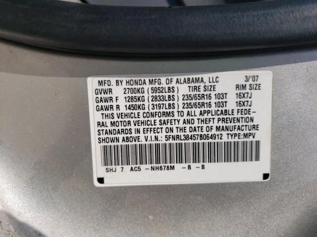 Photo 10 from auction – 2007 HONDA ODYSSEY with VIN 5FNRL38457B064912
