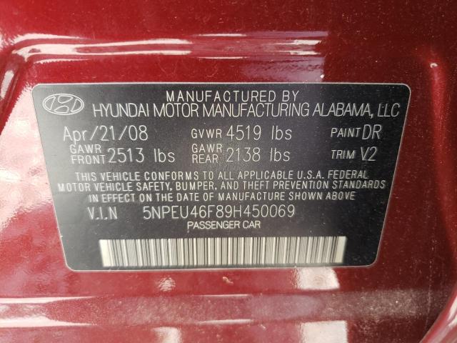 Photo 10 from auction – 2009 HYUNDAI SONATA SE with VIN 5NPEU46F89H450069