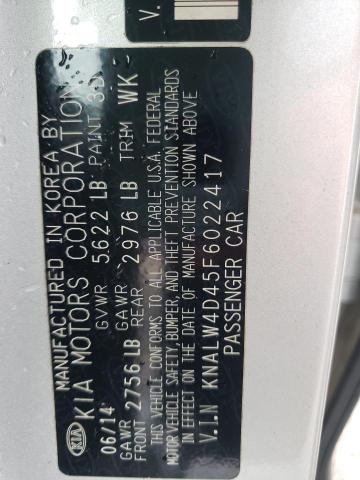 Photo 10 from auction – 2015 KIA K900 with VIN KNALW4D45F6022417