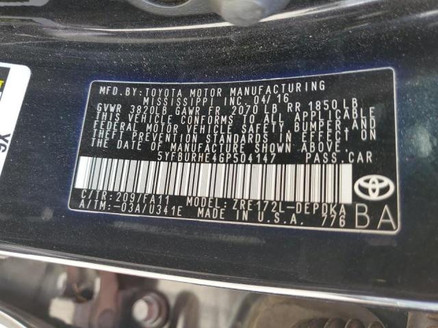 صورة رقم 10 من المزاد - 2016 TOYOTA COROLLA L مع VIN 5YFBURHE4GP504147