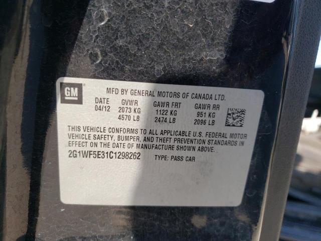 Photo 10 from auction – 2012 CHEVROLET IMPALA LS with VIN 2G1WF5E31C1298262