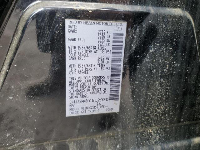 Photo 10 from auction – 2015 NISSAN PATHFINDER with VIN 5N1AR2MM6FC612970