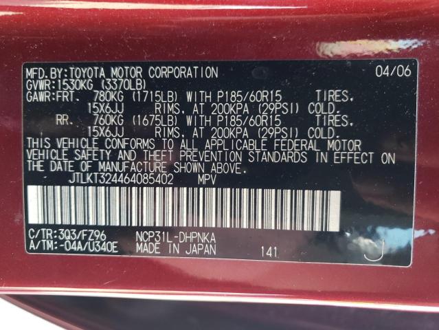 Photo 10 from auction – 2006 TOYOTA XB with VIN JTLKT324464085402