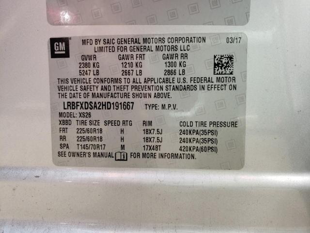 Photo 10 from auction – 2017 BUICK ENVISION E with VIN LRBFXDSA2HD191667