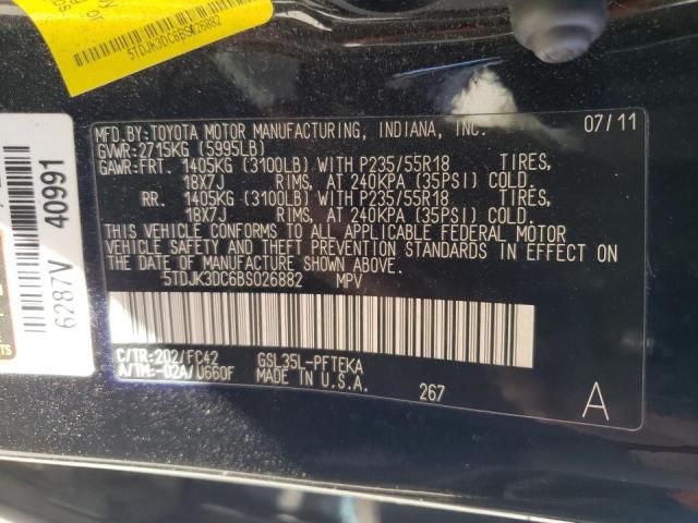 صورة رقم 10 من المزاد - 2011 TOYOTA SIENNA LE مع VIN 5TDJK3DC6BS026882