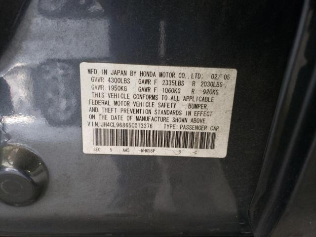 Photo 10 from auction – 2005 ACURA TSX with VIN JH4CL96865C013376