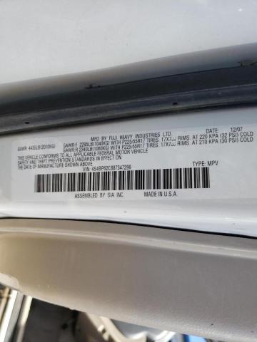 Photo 10 from auction – 2008 SUBARU OUTBACK 2. with VIN 4S4BP62C887347296
