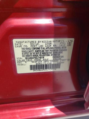 Photo 10 from auction – 2012 NISSAN SENTRA 2.0 with VIN 3N1AB6APXCL719778