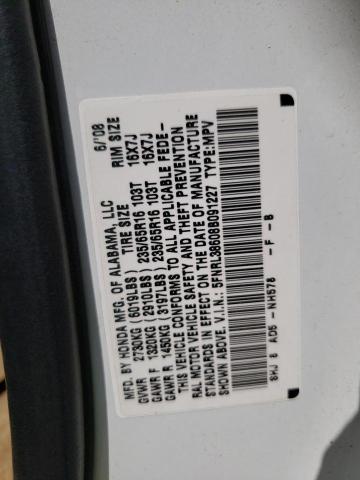 Photo 10 from auction – 2008 HONDA ODYSSEY EX with VIN 5FNRL38608B091227
