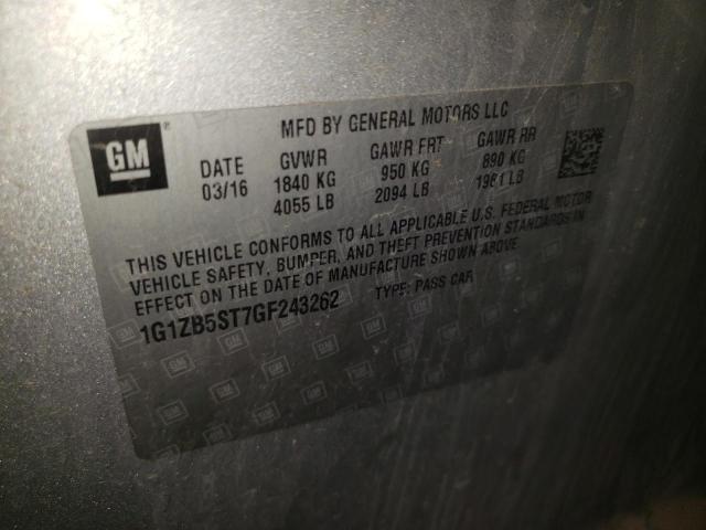 Photo 10 from auction – 2016 CHEVROLET MALIBU LS with VIN 1G1ZB5ST7GF243262