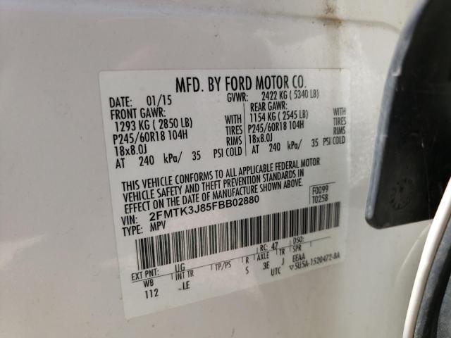 Photo 10 from auction – 2015 FORD EDGE SEL with VIN 2FMTK3J85FBB02880