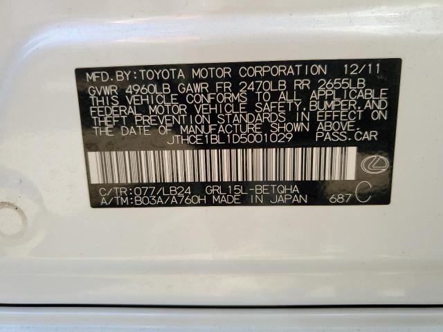 Photo 10 from auction – 2013 LEXUS GS 350 with VIN JTHCE1BL1D5001029