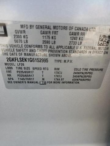 Photo 10 from auction – 2016 GMC TERRAIN SL with VIN 2GKFLSEK1G6152995