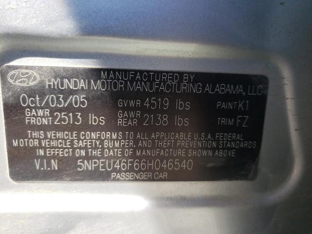 Photo 10 from auction – 2006 HYUNDAI SONATA with VIN 5NPEU46F66H046540