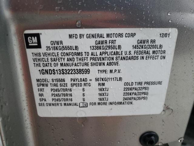 Photo 10 from auction – 2002 CHEVROLET TRAILBLAZE with VIN 1GNDS13S322338599