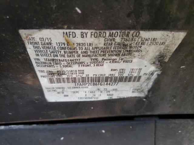 Photo 10 from auction – 2015 FORD TAURUS SEL with VIN 1FAHP2E86FG144277