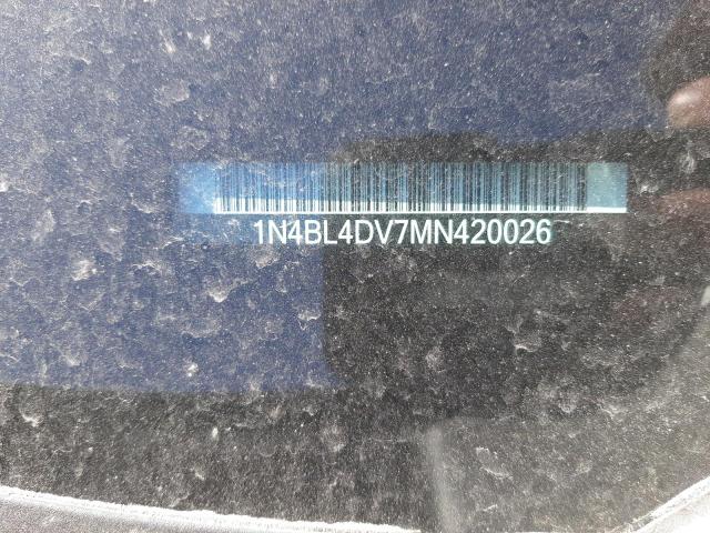 Photo 10 from auction – 2021 NISSAN ALTIMA SV with VIN 1N4BL4DV7MN420026