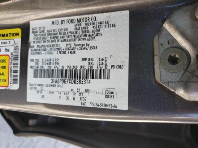 Photo 10 from auction – 2013 FORD FUSION S with VIN 3FA6P0G7XDR385314