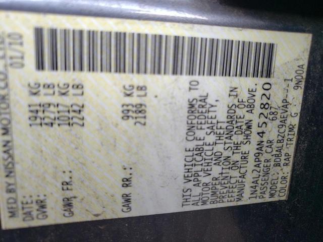 Photo 10 from auction – 2010 NISSAN ALTIMA BAS with VIN 1N4AL2AP9AN452820