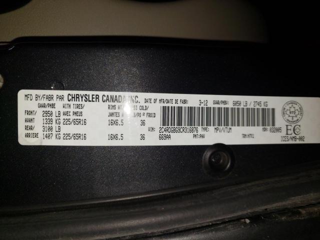 Photo 10 from auction – 2012 DODGE GRAND CARA with VIN 2C4RDGBG9CR316876